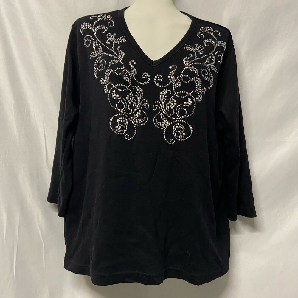 Get Lucky USA Pullover Black Sequin Size L